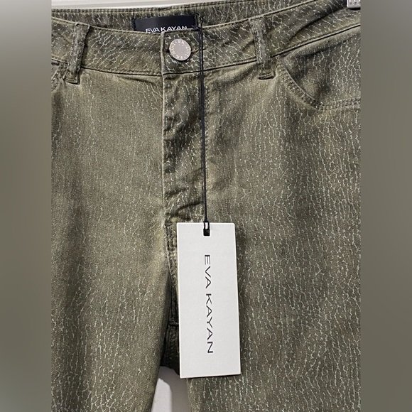 Eva Kayan Skinny Jeans in Army Green Reptile Print size 6 - Picture 10 of 13